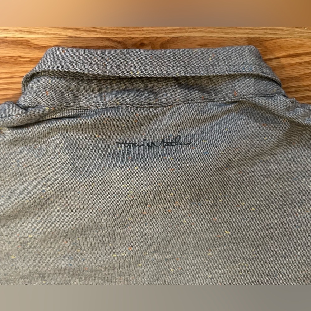 Travis Mathew Polo Shirt Mens Size XL Gray Confetti Preppy Dad Comfort Active - Picture 5 of 11